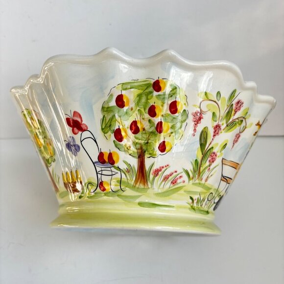 Dario Farrucci Ma Maison Large Serving Bowl Hand Painted Tabletops Unlimited - Picture 2 of 9